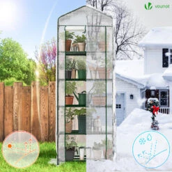 Serre De Jardin Avec Etageres Et Bache PE Renforcee 135gr/m2 69x49x193cm Blanc(Serre De Jardin Avec Etageres Et Bache Pe Renforcee 135gr M2 69x49x193cm Blanc) 9 Serre De Jardin Avec Etageres Et Bache PE Renforcee 135gr/m2 69x49x193cm Blanc(Serre De Jardin Avec Etageres Et Bache Pe Renforcee 135gr M2 69x49x193cm Blanc) -Boutique Vounot listing03 7e64dd2d 769d 4891 b41e 8f623557f86d