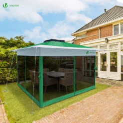 Tonnelle De Jardin Exterieure Pliable Avec Moustiquaire 3.6x3.6m Vert(Tonnelle De Jardin Exterieure Pliable Avec Moustiquaire 3 6x3 6m Vert) -Boutique Vounot listing03 9ecbc1d4 8e3e 4f04 afde 0f00520bae22