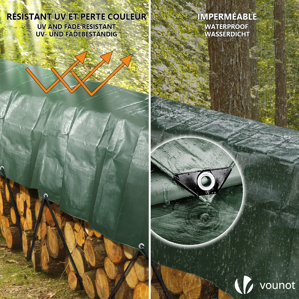 Bâche De Protection En Polyéthylène Resistant Et Impermeable 240g/m² Vert Et Argent 4x8m(Bache De Protection En Polyethylene Resistant Et Impermeable 240g M Vert Et Argent 4x8m) 3 Bâche De Protection En Polyéthylène Resistant Et Impermeable 240g/m² Vert Et Argent 4x8m(Bache De Protection En Polyethylene Resistant Et Impermeable 240g M Vert Et Argent 4x8m) – Image 3