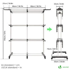 Sechoir A Linge Etendoir Extensible Et Pliable Grande Capacite Sechage 190x53x170cm Blanc(Sechoir A Linge Etendoir Extensible Et Pliable Grande Capacite Sechage 190x53x170cm Blanc) -Boutique Vounot listing03 eb85c6ad 5dfd 4420 9fdb 4c339c88fef3
