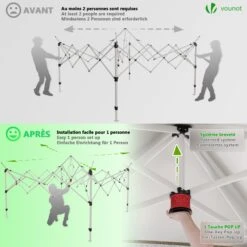 Tonnelle De Jardin Exterieure Pliable Avec Moustiquaire Pop Up 3.6x3.6m Vert(Tonnelle De Jardin Pop Up Avec Moustiquaire Vert) -Boutique Vounot listing03 fbdf4d48 ceca 407c a4b4 0109781daa45