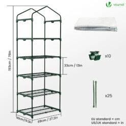 Serre De Jardin Avec Etageres Et Bache PE Renforcee 135gr/m2 69x49x193cm Blanc(Serre De Jardin Avec Etageres Et Bache Pe Renforcee 135gr M2 69x49x193cm Blanc) 10 Serre De Jardin Avec Etageres Et Bache PE Renforcee 135gr/m2 69x49x193cm Blanc(Serre De Jardin Avec Etageres Et Bache Pe Renforcee 135gr M2 69x49x193cm Blanc) -Boutique Vounot listing04 0f614aae 138f 4711 ac6d 2cd6ee11733a