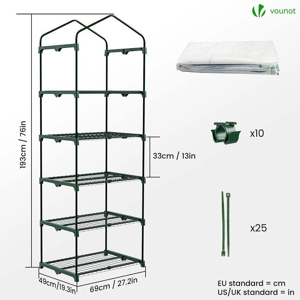 Serre De Jardin Avec Etageres Et Bache PE Renforcee 135gr/m2 69x49x193cm Blanc(Serre De Jardin Avec Etageres Et Bache Pe Renforcee 135gr M2 69x49x193cm Blanc) 4 Serre De Jardin Avec Etageres Et Bache PE Renforcee 135gr/m2 69x49x193cm Blanc(Serre De Jardin Avec Etageres Et Bache Pe Renforcee 135gr M2 69x49x193cm Blanc) – Image 4