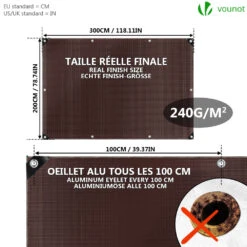 Bâche De Protection En Polyéthylène Resistant Et Impermeable 240g/m² Marron 2x3m(Bache De Protection En Polyethylene Resistant Et Impermeable 240g M Marron 2x3m) -Boutique Vounot listing04 2eca378c fb68 4081 879e c61e318bdbb4