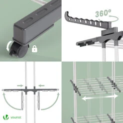 Sechoir A Linge Etendoir Extensible Et Pliable Grande Capacite Sechage 190x53x170cm Blanc(Sechoir A Linge Etendoir Extensible Et Pliable Grande Capacite Sechage 190x53x170cm Blanc) -Boutique Vounot listing04 347e9c47 1d1c 4365 b818 c25c32f938f3