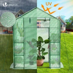 Serre De Jardin Avec Etageres Et Bache PE Renforcee 135g/m2 143x73x195cm Vert(Serre De Jardin Avec Etageres Et Bache Pe Renforcee 135g M2 143x73x195cm Vert) -Boutique Vounot listing04 3899d8da f364 42d9 a10c d00ca87e76cd