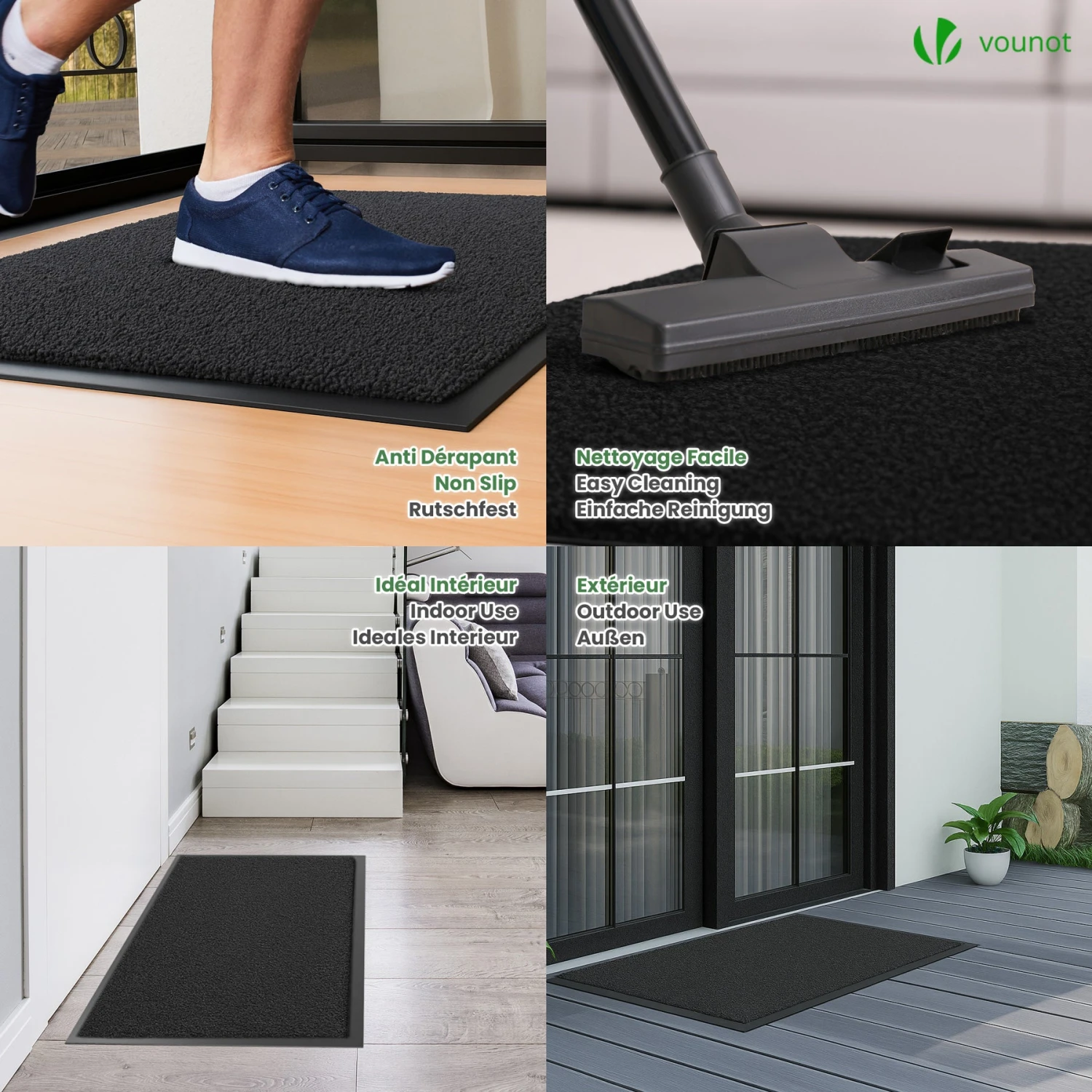 Lot De 2 Tapis De Porte Paillasson 40x60cm Noir(Lot De 2 Tapis De Porte Paillasson 40x60cm Noir 1) 4 Lot De 2 Tapis De Porte Paillasson 40x60cm Noir(Lot De 2 Tapis De Porte Paillasson 40x60cm Noir 1) – Image 4