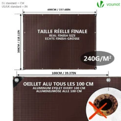 Bâche De Protection En Polyéthylène Resistant Et Impermeable 240g/m² Marron 3x4m(Bache De Protection En Polyethylene Resistant Et Impermeable 240g M Marron 3x4m) -Boutique Vounot listing04 5fc8505b 0ada 4798 bb3b abe0278be42f