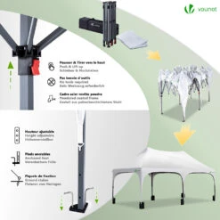 Tonnelle De Jardin 3x6m Pliable Barnum Avec 6 Parois Amovibles Blanc(Tonnelle De Jardin 3x6m Pliable Barnum Avec 6 Parois Amovibles Blanc) -Boutique Vounot listing04 7d119fad e9d6 4f1b b774 2ab221f37fe8