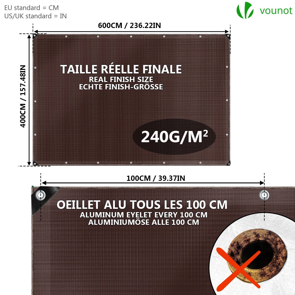 Bâche De Protection En Polyéthylène Resistant Et Impermeable 240g/m² Marron 4x6m(Bache De Protection En Polyethylene Resistant Et Impermeable 240g M Marron 4x6m) 4 Bâche De Protection En Polyéthylène Resistant Et Impermeable 240g/m² Marron 4x6m(Bache De Protection En Polyethylene Resistant Et Impermeable 240g M Marron 4x6m) – Image 4
