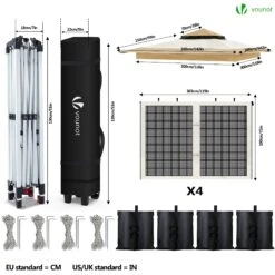 Tonnelle De Jardin Exterieure Pliable Avec Moustiquaire Pop Up 3.6x3.6m Beige(Tonnelle De Jardin Pop Up Avec Moustiquaire Beige) 10 Tonnelle De Jardin Exterieure Pliable Avec Moustiquaire Pop Up 3.6x3.6m Beige(Tonnelle De Jardin Pop Up Avec Moustiquaire Beige) -Boutique Vounot listing04 c084fd4d c47b 4242 836a 26d36ec90282