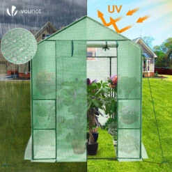 Serre De Jardin Avec Etageres Et Bache PE Renforcee 135g/m2 143x215x195cm Vert(Serre De Jardin Avec Etageres Et Bache Pe Renforcee 135g M2 143x215x195cm Vert) -Boutique Vounot listing04 d8c1e6fb 0bff 4da4 8b2b cf89829095ff