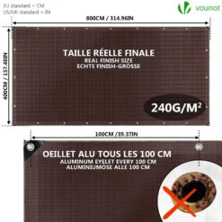 Bâche De Protection En Polyéthylène Resistant Et Impermeable 240g/m² Marron 4x8m(Bache De Protection En Polyethylene Resistant Et Impermeable 240g M Marron 4x8m) -Boutique Vounot listing04 fa943d83 eb58 4ea5 9fc3 631aac5bd9d7
