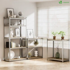 Lot De 2 étagères De Rangement Avec Crochets Charge Lourde Robuste 5 Niveaux 180x90x40cm(Lot De 2 Etageres De Rangement Avec Crochets Charge Lourde Robuste 5 Niveaux 180x90x40cm) -Boutique Vounot listing05 07dbc3e8 bf93 40df 8f29 37c241b2292a