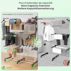 Sechoir A Linge Etendoir Extensible Et Pliable Grande Capacite Sechage 190x53x170cm Blanc(Sechoir A Linge Etendoir Extensible Et Pliable Grande Capacite Sechage 190x53x170cm Blanc) -Boutique Vounot listing05 5659ea86 395d 4bc1 98ab 6c8ba34eaab5