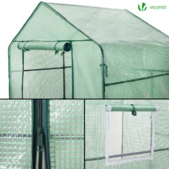 Serre De Jardin Avec Etageres Et Bache PE Renforcee 135g/m2 143x143x195cm Vert(Serre De Jardin Avec Etageres Et Bache Pe Renforcee 135g M2 143x143x195cm Vert) -Boutique Vounot listing05 72f5e823 677f 45c3 9a38 2a03ba063dd1