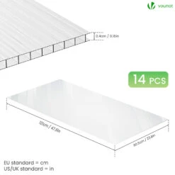 14 X Plaques De Polycarbonate Alveolaires Transparent Creux 4mm 121x60.5cm(14 X Plaques De Polycarbonate Alveolaires Transparent Creux 4mm 121x60 5cm) -Boutique Vounot listing05 c28d72f9 82fd 4f43 b404 a54f8ec664cd