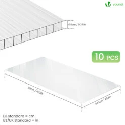 10 X Plaques De Polycarbonate Alveolaires Transparent Creux 6mm 121x60.5cm(10 X Plaques De Polycarbonate Alveolaires Transparent Creux 6mm 121x60 5cm) -Boutique Vounot listing05 d9e175cd 9c6b 4c1d bd00 c6ef04b8072b