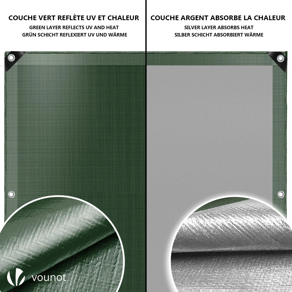 Bâche De Protection En Polyéthylène Resistant Et Impermeable 240g/m² Vert Et Argent 4x8m(Bache De Protection En Polyethylene Resistant Et Impermeable 240g M Vert Et Argent 4x8m) 6 Bâche De Protection En Polyéthylène Resistant Et Impermeable 240g/m² Vert Et Argent 4x8m(Bache De Protection En Polyethylene Resistant Et Impermeable 240g M Vert Et Argent 4x8m) – Image 6