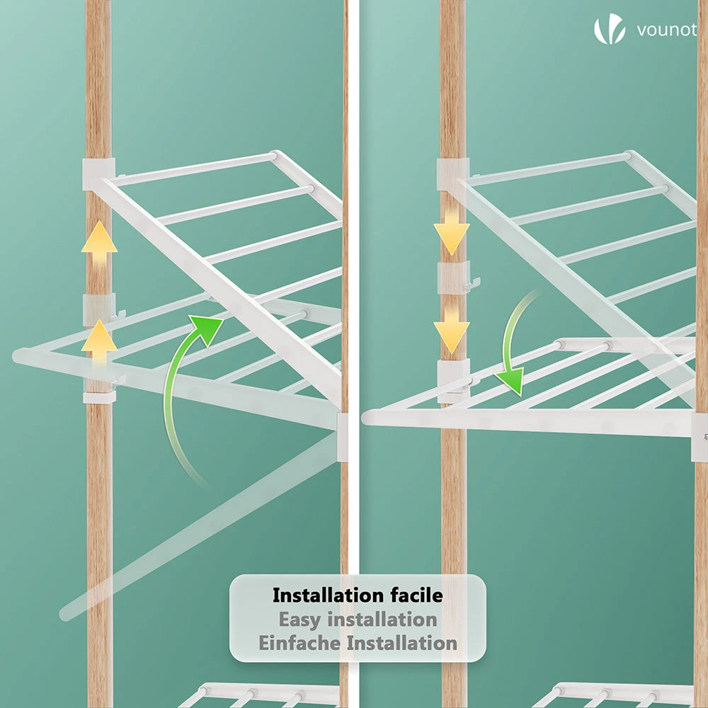Sechoir A Linge Etendoir Tour Pliable 3 Niveaux 69x69x136 Cm Style Bois Blanc(Sechoir A Linge Etendoir Tour Pliable 3 Niveaux 69x69x136 Cm Style Bois Blanc) 7 Sechoir A Linge Etendoir Tour Pliable 3 Niveaux 69x69x136 Cm Style Bois Blanc(Sechoir A Linge Etendoir Tour Pliable 3 Niveaux 69x69x136 Cm Style Bois Blanc) – Image 7