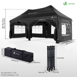 Tonnelle De Jardin 3x6m Pliable Barnum Avec 6 Parois Amovibles Noir(Tonnelle De Jardin 3x6m Pliable Barnum Avec 6 Parois Amovibles Noir) -Boutique Vounot listing07 96671200 b9ee 449d b3b6 4364b07e9bee