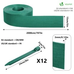 Bordure De Jardin PE Haute Flexible 20M Avec Piquets Vert(Bordure De Jardin Pe Haute Flexible 20m Avec Piquets Vert) -Boutique Vounot listing07 a20c7b67 d1bd 4523 a410 f0e5196a4c6d