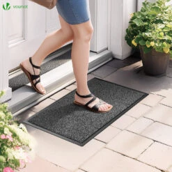 Lot De 2 Tapis De Porte Paillasson 40x60cm Gris-Noir(Lot De 2 Tapis De Porte Paillasson 40x60cm Gris Noir) -Boutique Vounot listing07 ada6e37f 059f 4d49 99e6 282ff446f578
