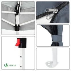 Tonnelle De Jardin Exterieure Pliable Avec Moustiquaire Pop Up 3.6x3.6m Gris(Tonnelle De Jardin Pop Up Avec Moustiquaire Gris) -Boutique Vounot listing07 b9939117 646b 46ff 97be 1f237e4ad6b7