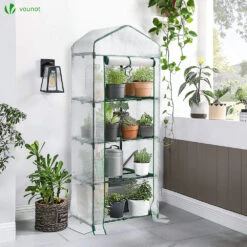 Serre De Jardin Avec Etageres Et Bache PE Renforcee 135gr/m2 69x49x160cm Blanc(Serre De Jardin Avec Etageres Et Bache Pe Renforcee 135gr M2 69x49x160cm Blanc) -Boutique Vounot listing07 f714bfc4 56f5 4c65 98d3 7847de028d14