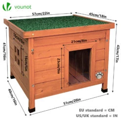 Maison Pour Chat En Bois Avec Toit Bitumé Autoportant Et Porte à Lamelles PVC(Maison Pour Chat En Bois Avec Toit Bitume Autoportant Et Porte A Lamelles Pvc) -Boutique Vounot maisondechat 5