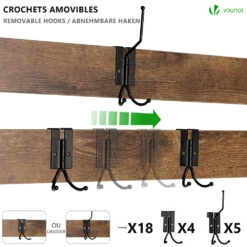 Porte Manteau Avec Banc Et Etageres Meuble Entrée 185x85x33cm(Porte Manteau Avec Banc Et Etageres Meuble Entree 185x85x33cm) -Boutique Vounot portemanteau 3