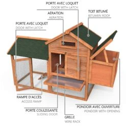 Poulailler En Bois Avec Pondoir Et Perchoir Accueillant 2 Poules(Poulailler En Bois Avec Pondoir Et Perchoir Accueillant 2 Poules) -Boutique Vounot poulaillerenbois 10 1a0a4d50 b0d9 46bd 9a3e 43dfc5f5bfd1