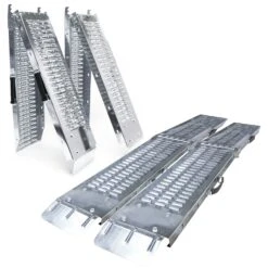 Rampe De Chargement PliableLot De 2 Pcs En Acier Galvanise 160cm(Rampe De Chargement Pliable Lot De 2 Pcs En Acier Galvanise 160cm)