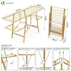 Séchoir à Linge Pliable Grande Capacite(Sechoir A Linge Pliable Grande Capacite) -Boutique Vounot sechoir a linge 4 64d94bf1 6d85 4d95 a7f3 ccd5da67f954